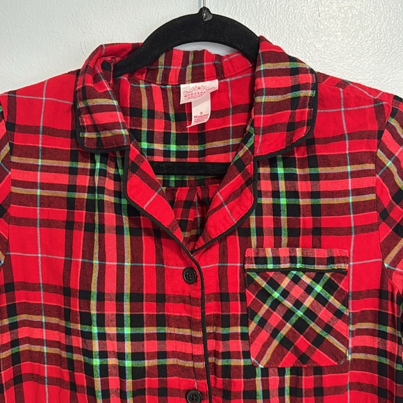 Wondershop At Target Women's Long Sleeve Plaid Button Sleepwear Gown Red Size S - Picture 4 of 9